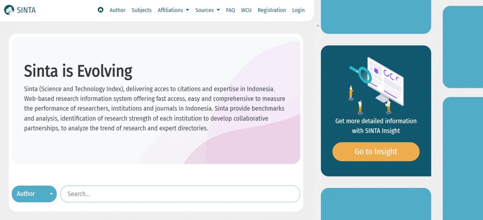 Tampilan situs SINTA Indonesia yang menampilkan daftar jurnal terindeks nasional